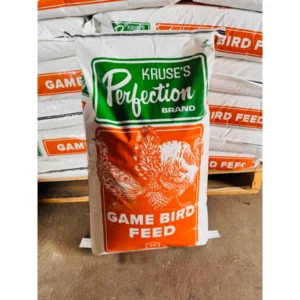 Bag of Kruse's Perfection Game Bird Feed with an image of a bird.